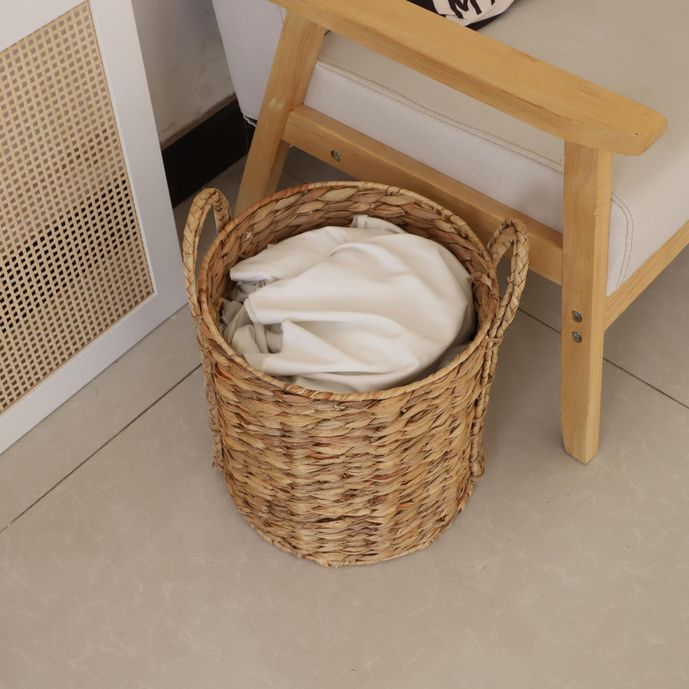 JLKIMZVO seaweed blanket holder basket adds cozy living room texture