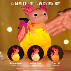 JMMICO axolotl craft night-light with realistic claws and tail details.