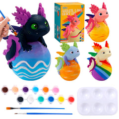 JMMICO paint-your-own-axolotl-lamp-kit colors and palette for creative night light.