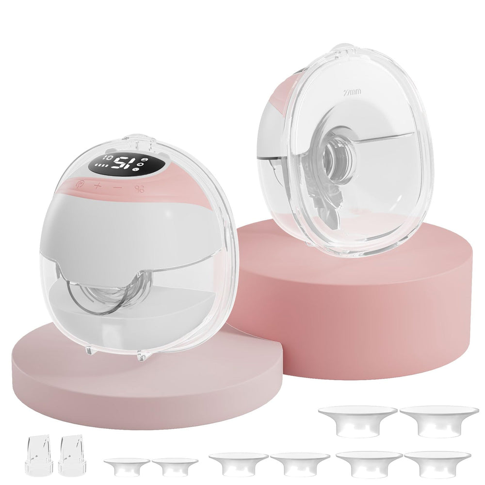 JMNGSHU hands-free pump showing massage mode for gentle expression