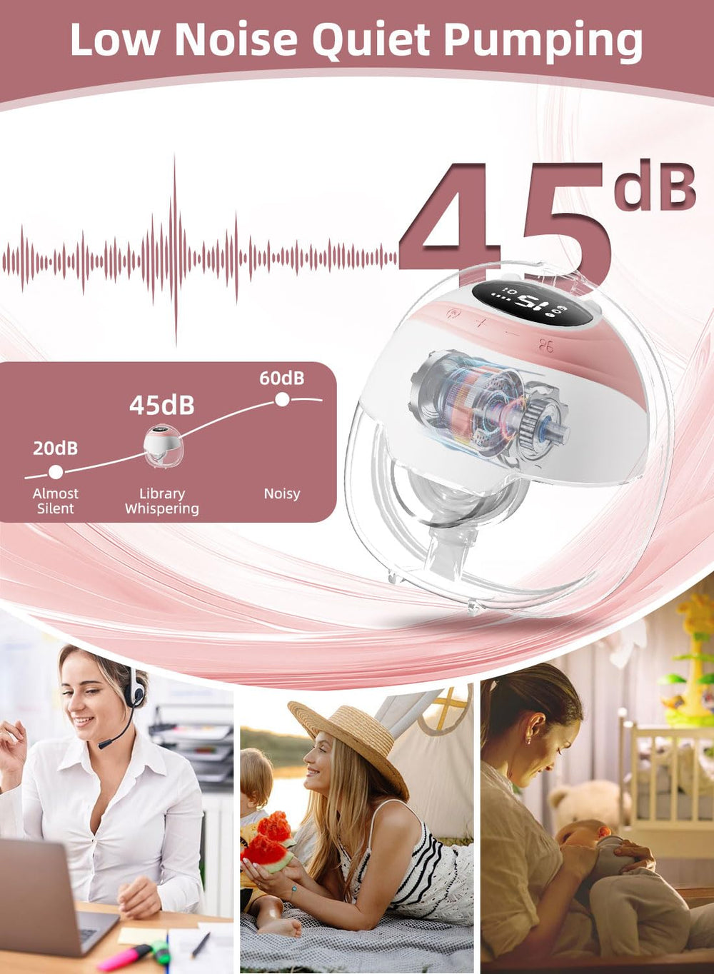 JMNGSHU wearable pump inside a bra for discreet pumping
