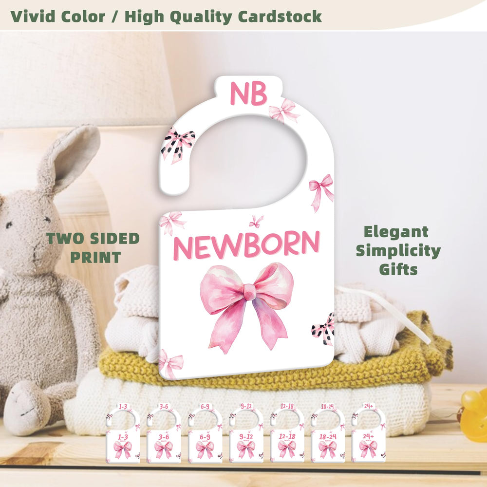 JMOST Pink Bows eight-divider set covers newborn to 24 months for growing wardrobes.