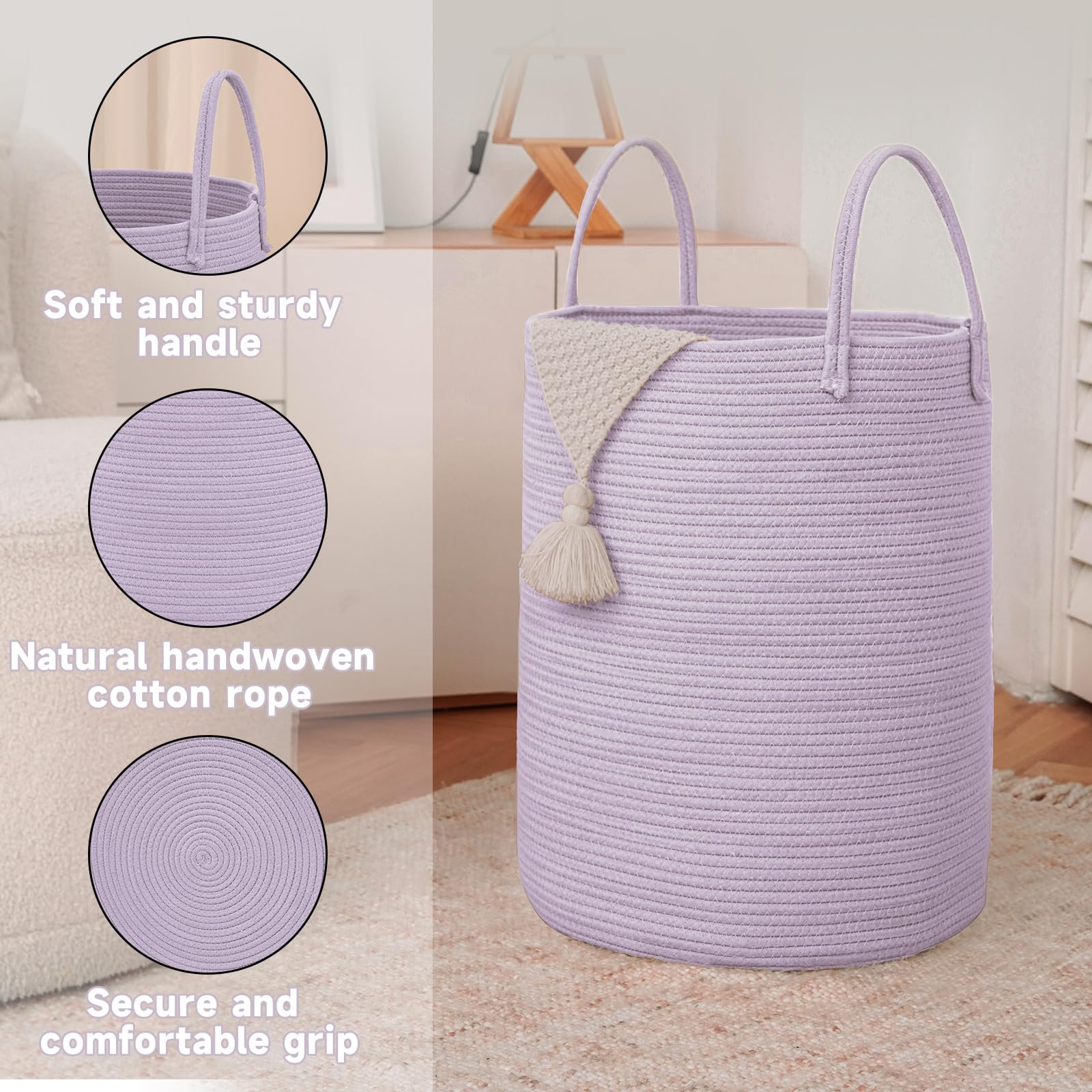 JMvicyroam versatile basket suitable for bathroom, bedroom, or playroom organization.