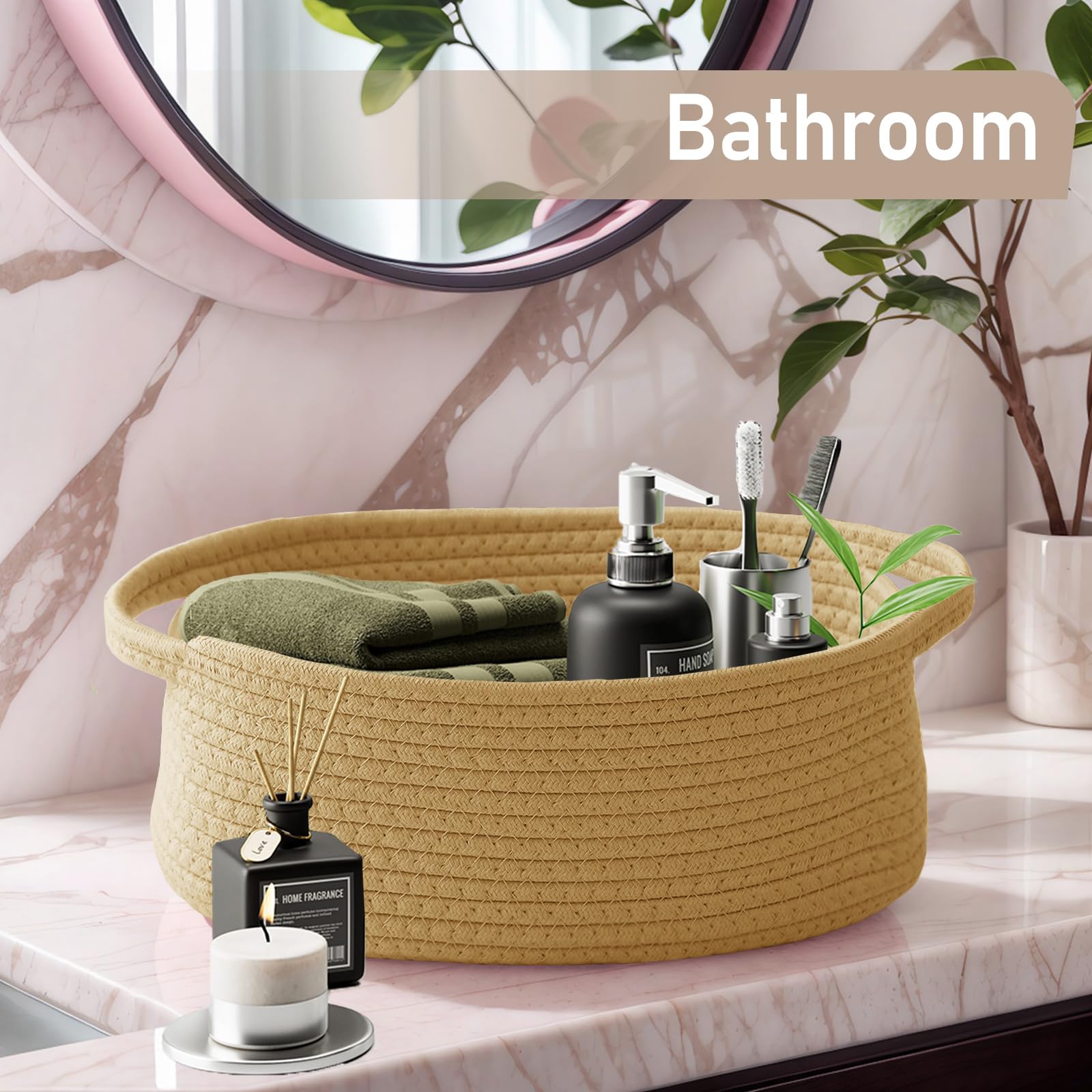 JMvicyroam cotton rope basket texture and craftsmanship enhance home decor