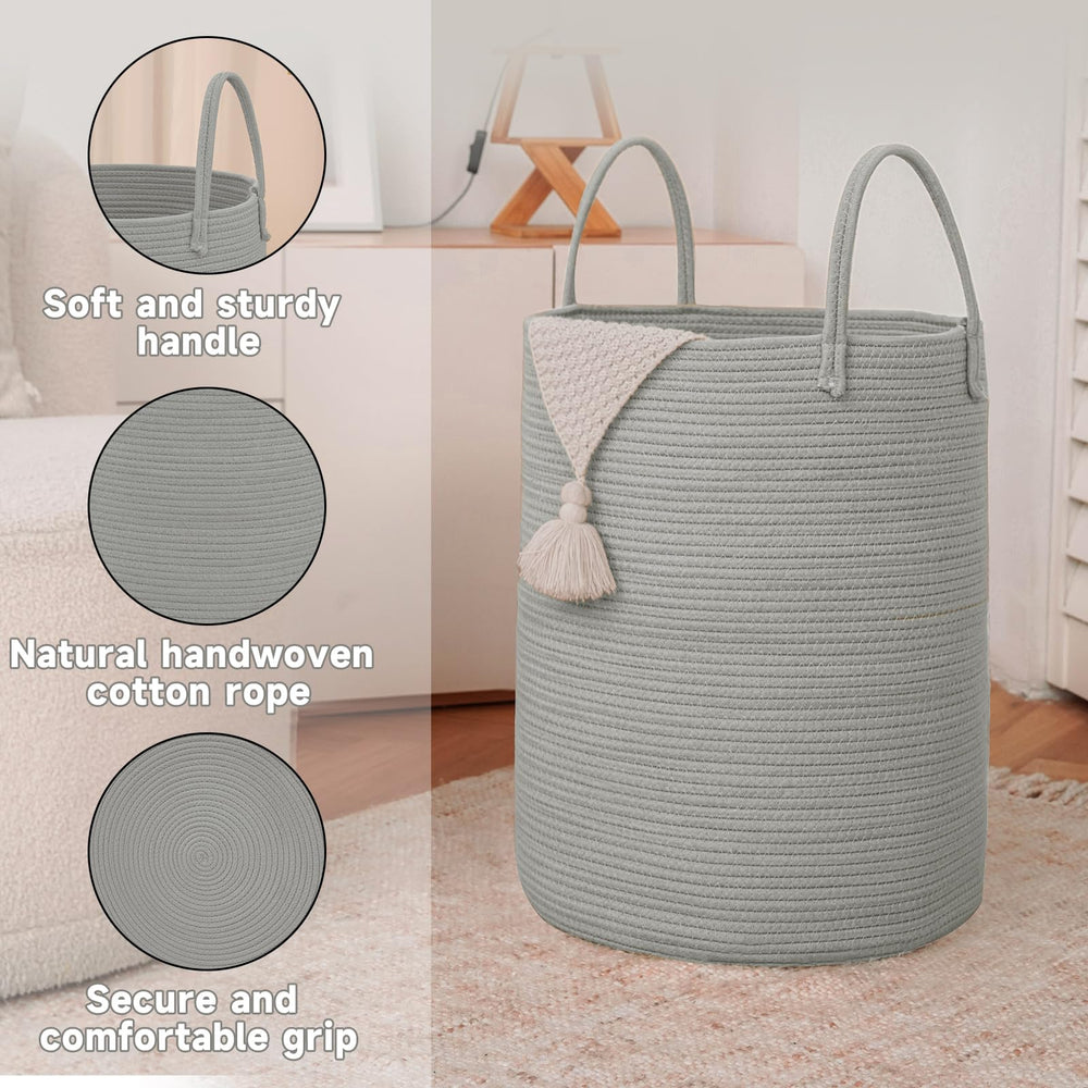 JMvicyroam grey decorative basket enhances living spaces while keeping essentials neatly organized
