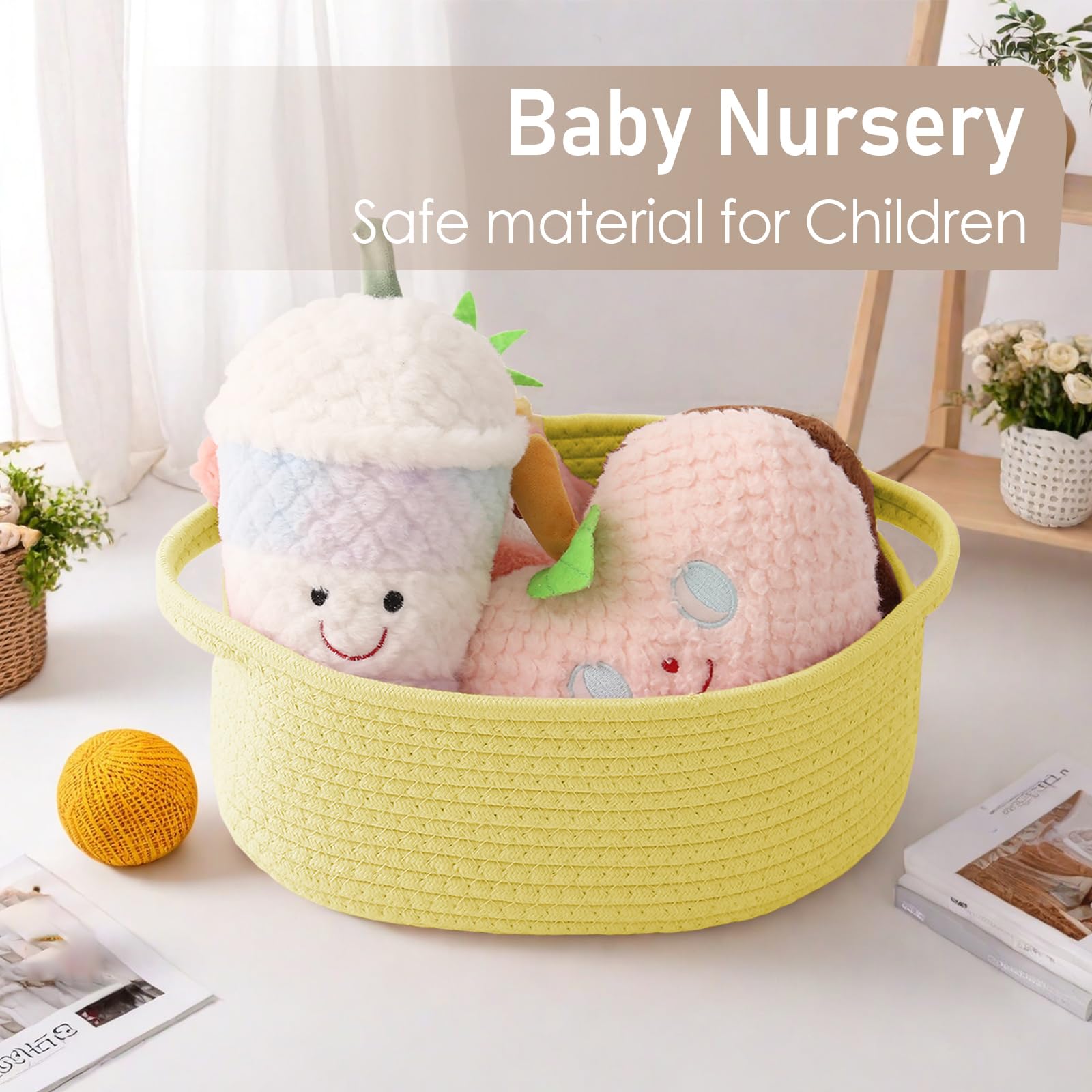 JMvicyroam handmade cotton rope basket safe for kids and pets