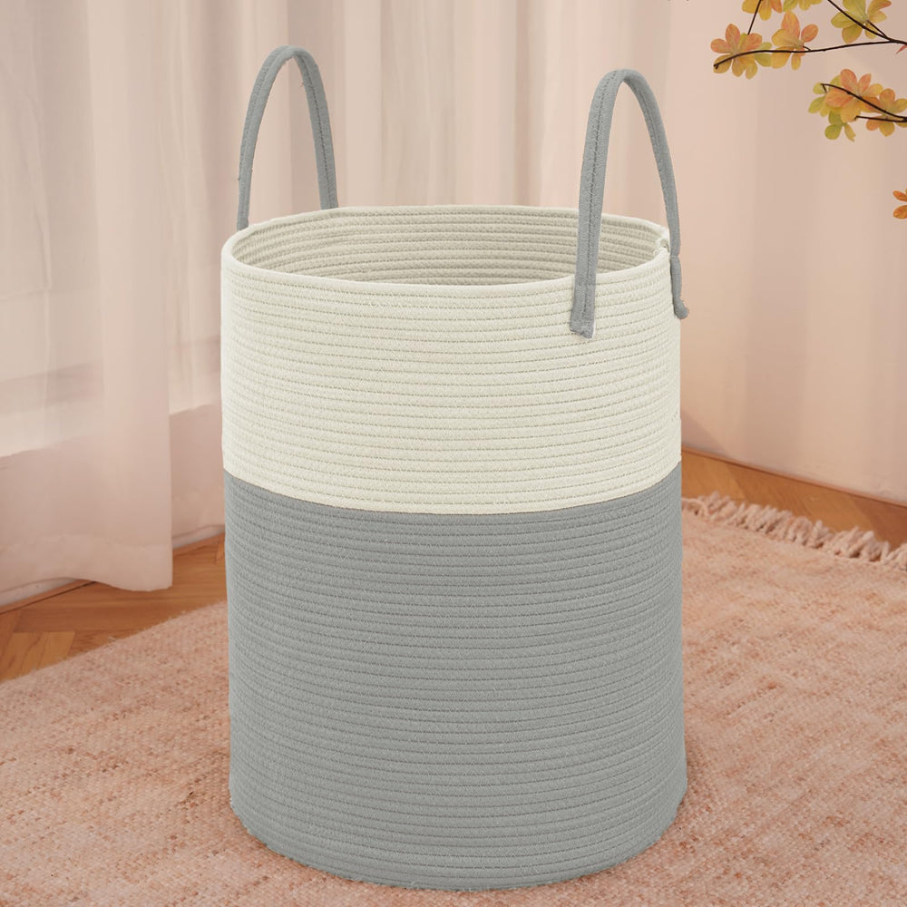JMvicyroam large woven laundry basket 60L offers stylish storage for blankets and clothes