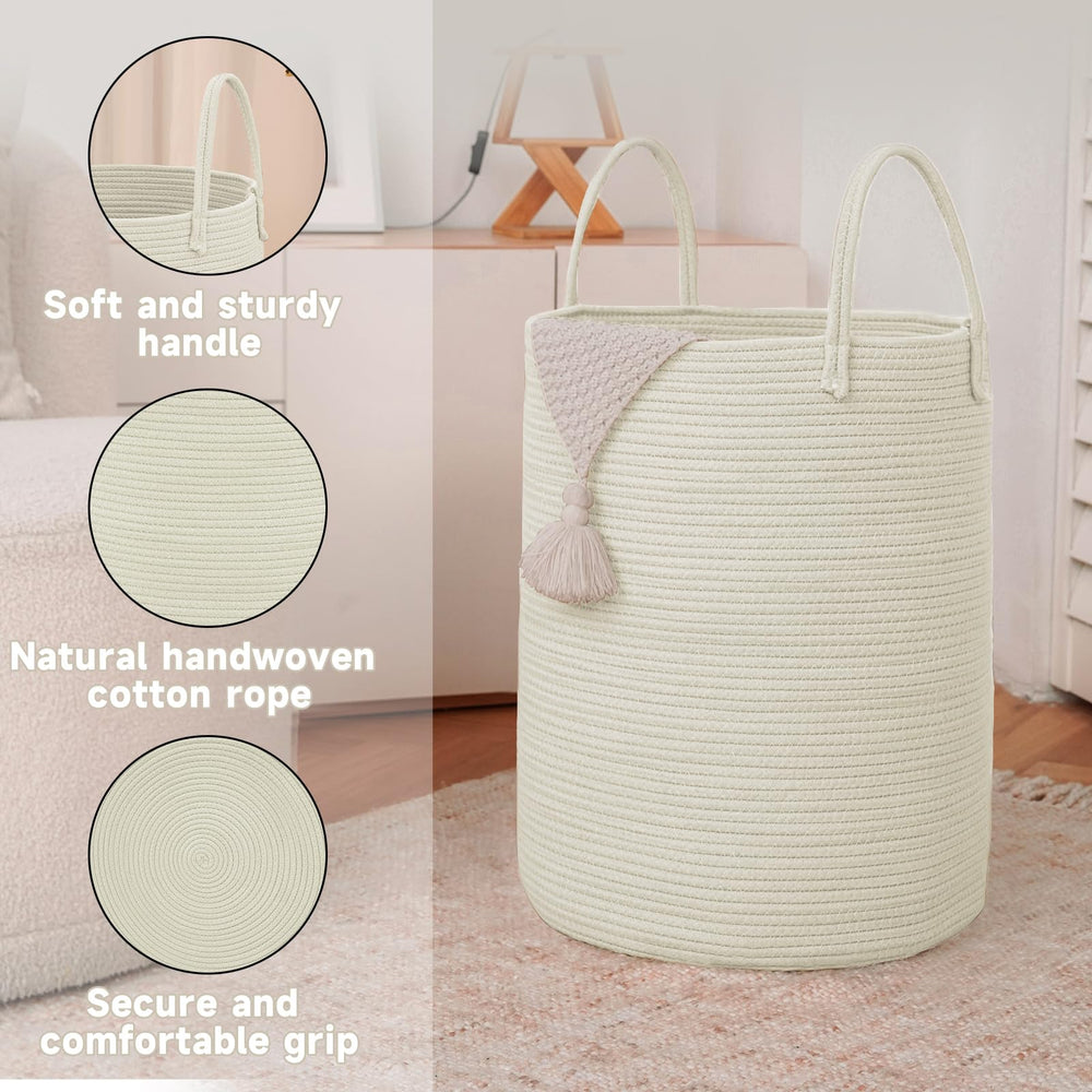 JMvicyroam basket with soft handles, easy to carry between rooms