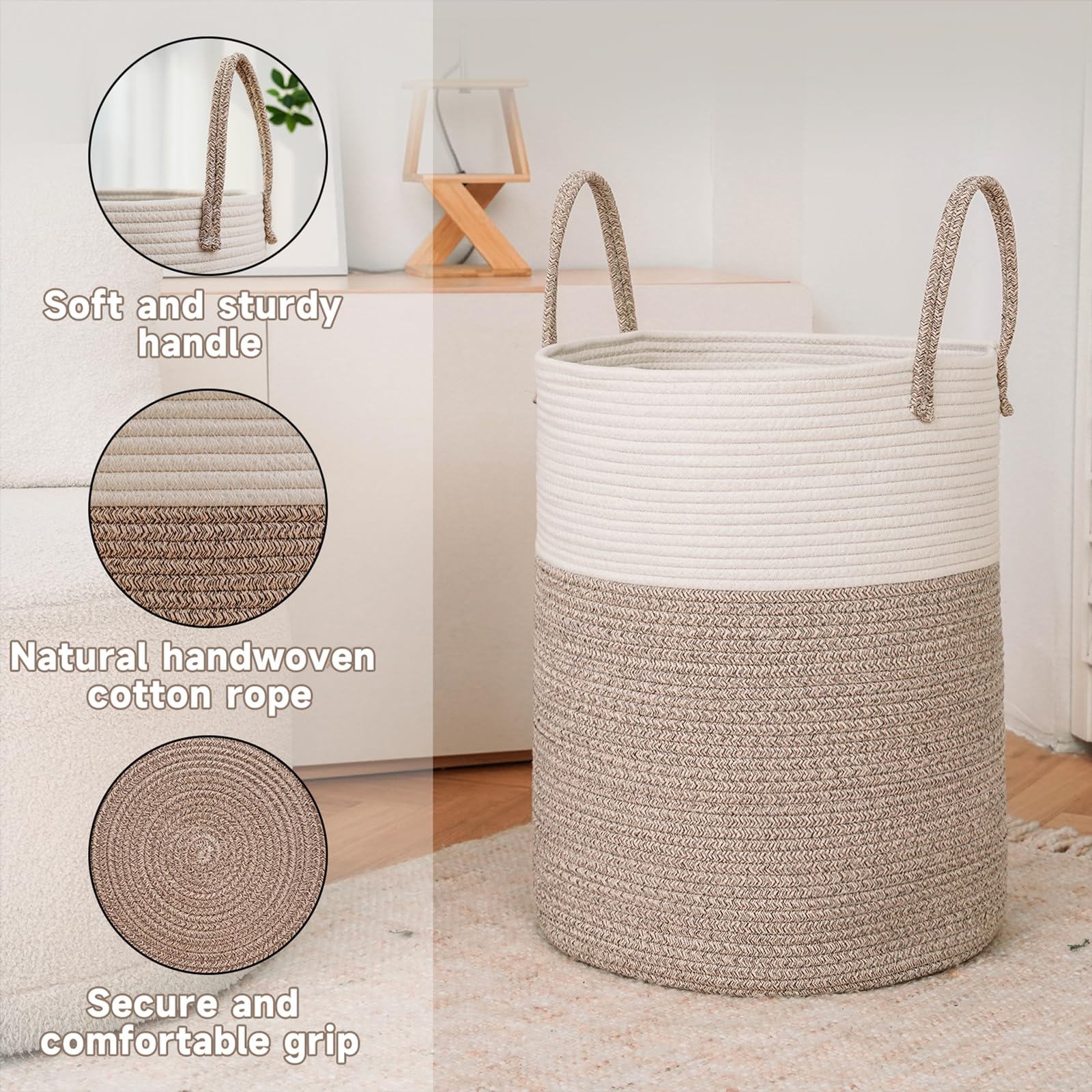 JMvicyroam nursery basket blends with decor while offering practical storage