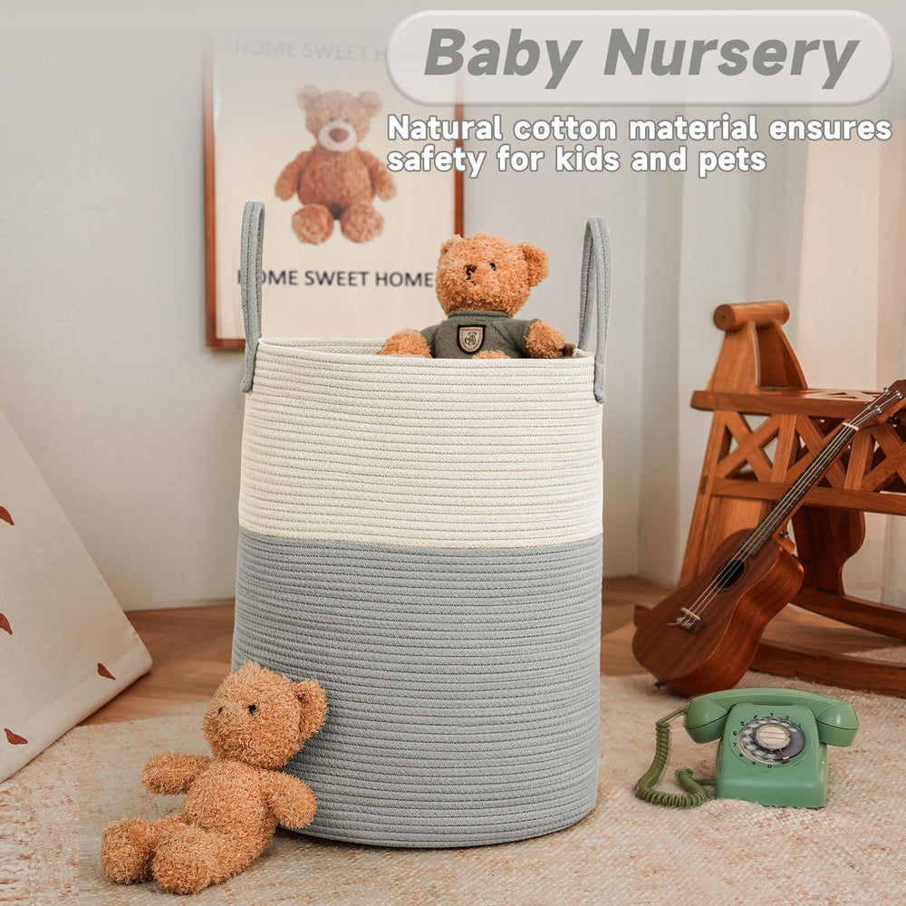 JMvicyroam laundry basket open top demonstrates easy access for quick sorting.