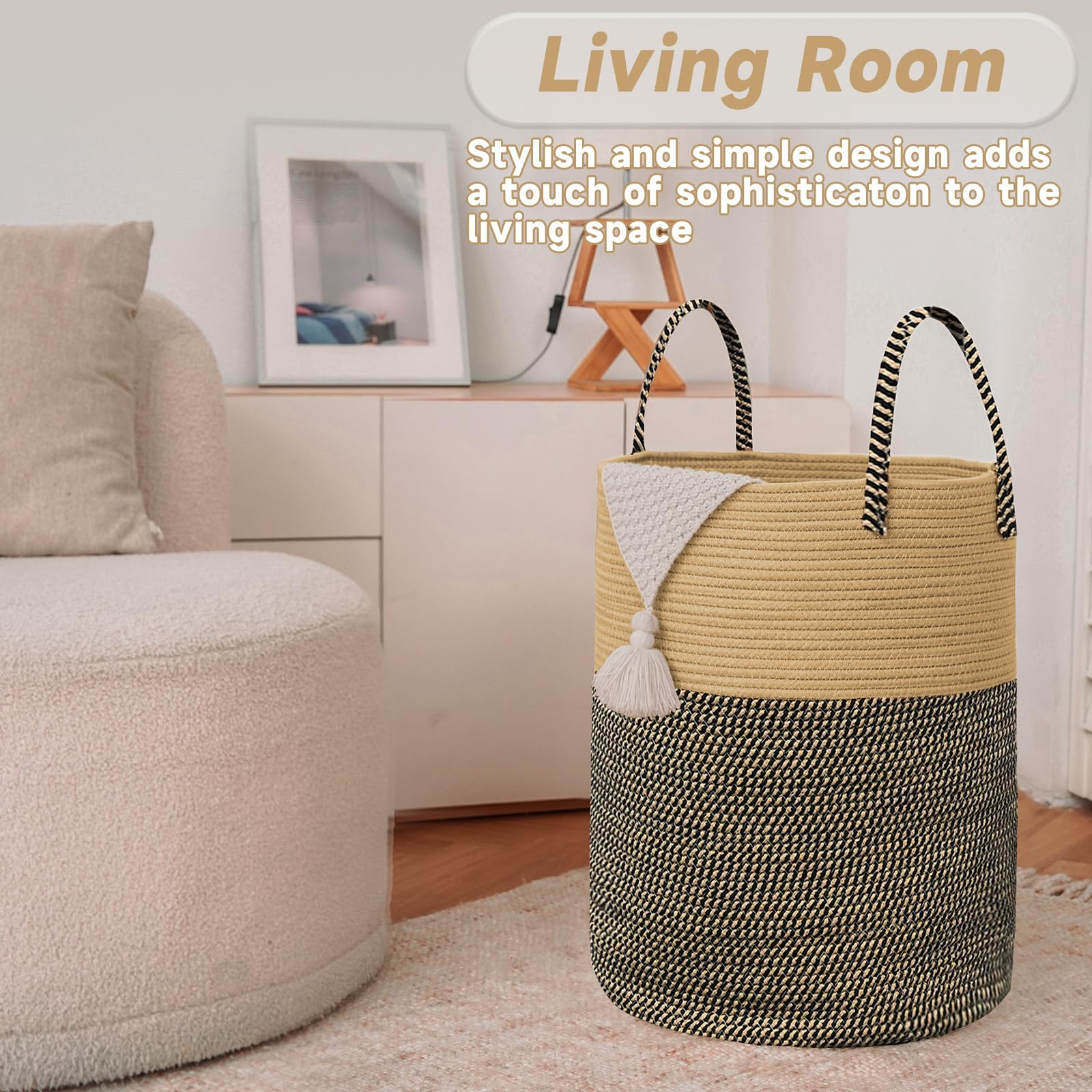 JMvicyroam nursery hamper in brown and black for toys.