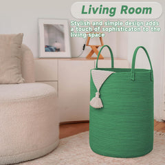 JMvicyroam nursery hamper combines style and function for blankets and toys.