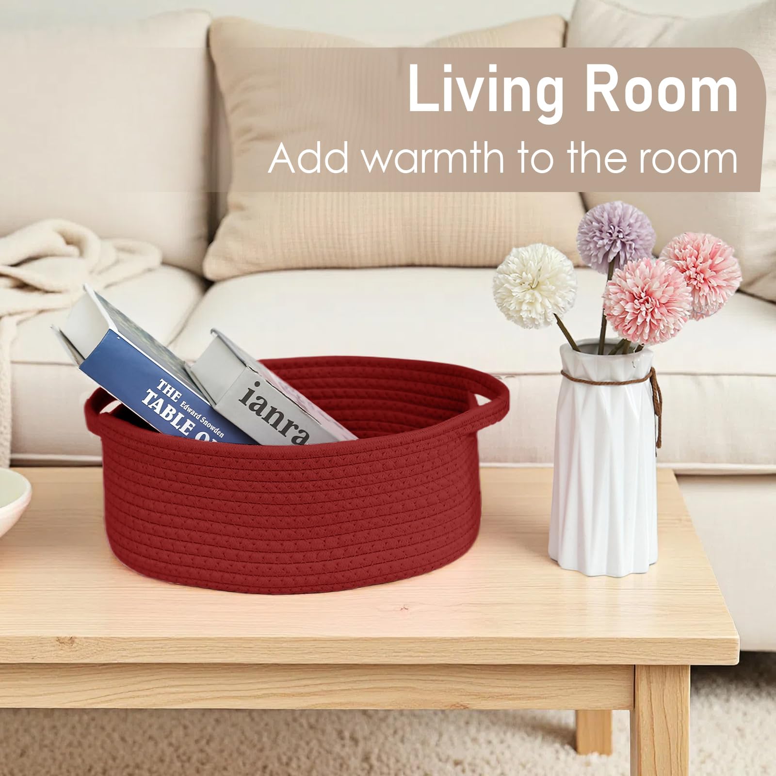Pet toy storage in a JMvicyroam basket keeps spaces neat