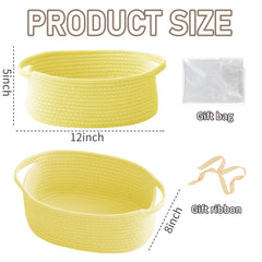 JMvicyroam rope basket with soft handles, ideal for portable toy and laundry bins