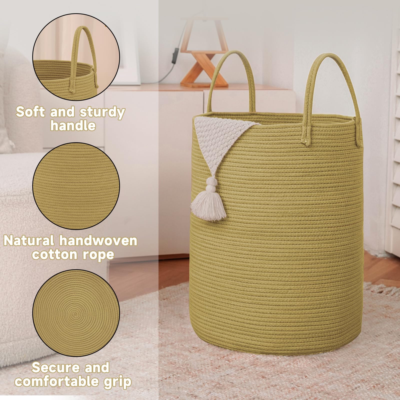 JMvicyroam soft-handle basket offers comfortable grip during transport