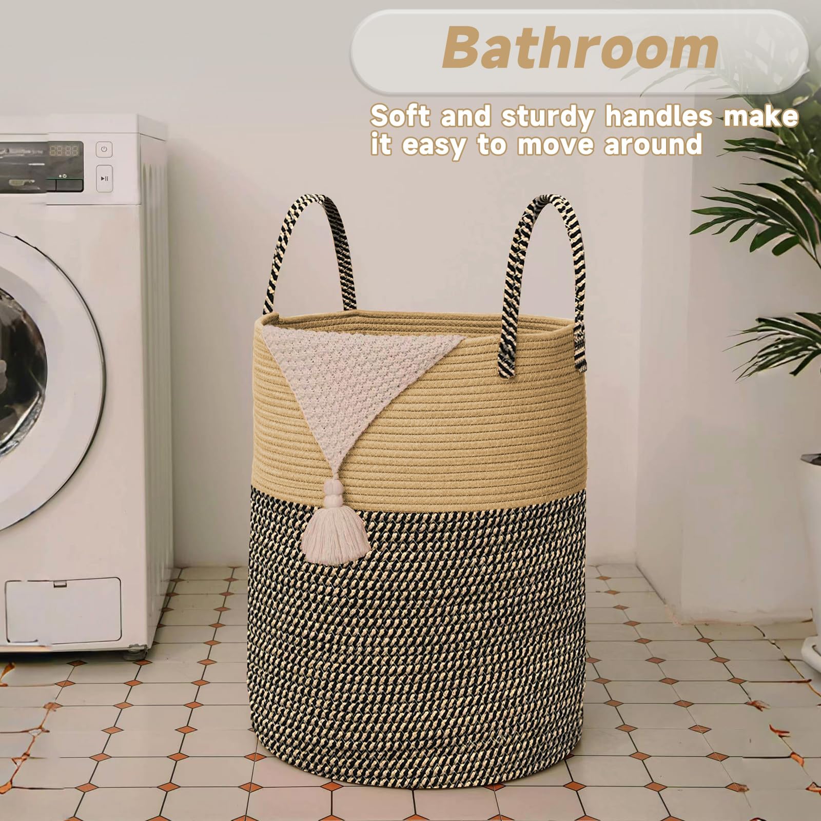 JMvicyroam hamper with soft handles for safe carrying.