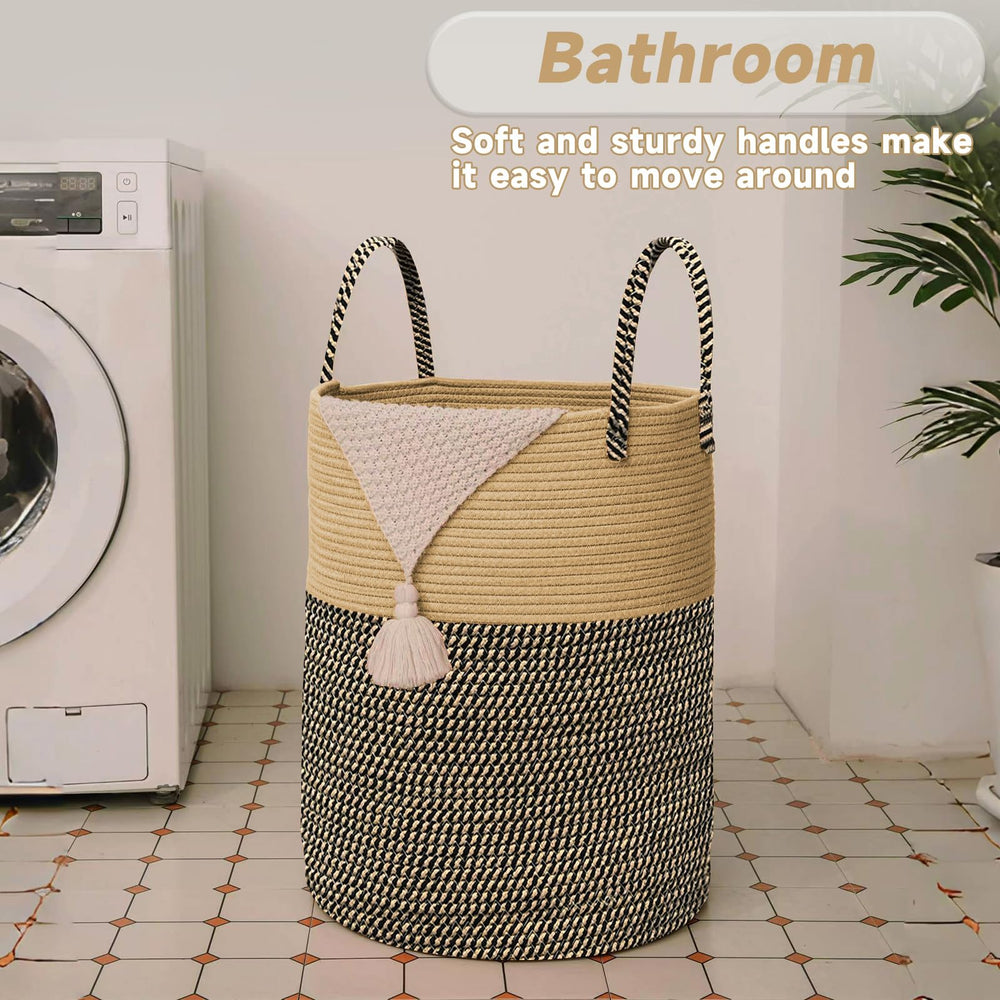 JMvicyroam hamper with soft handles for safe carrying.