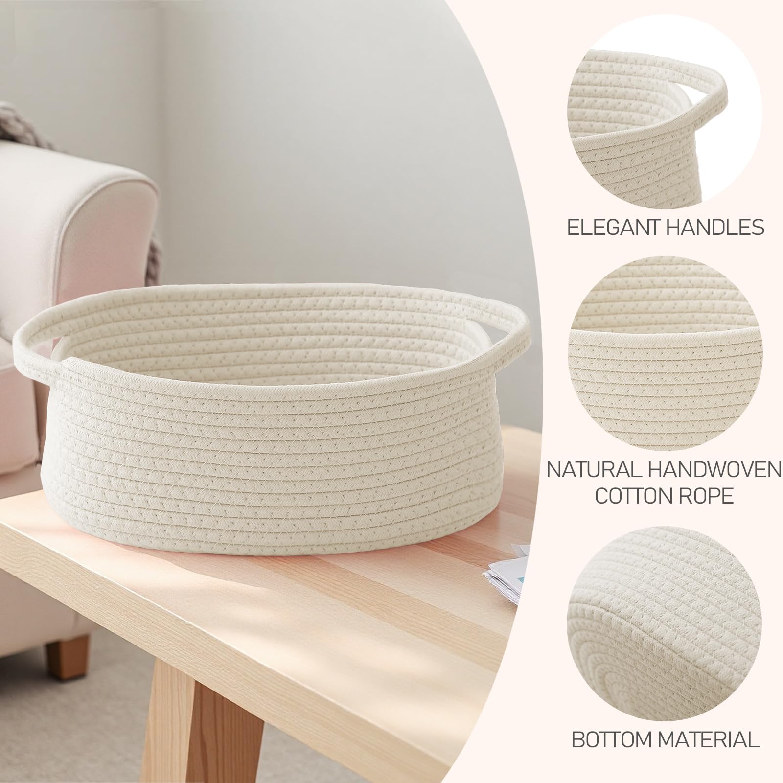 JMvicyroam three-pack storage basket displayed on a shelf for compact organization