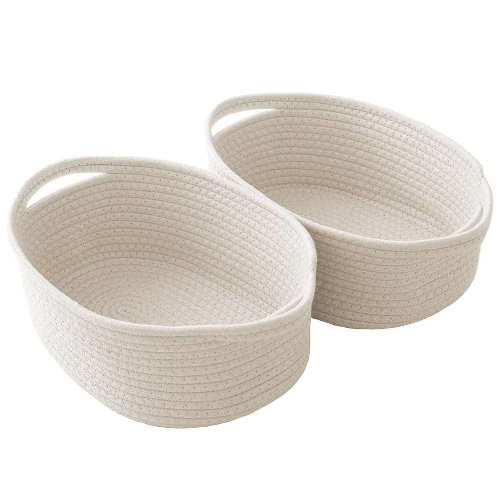 JMvicyroam woven basket with handles ideal for shelves and easy access