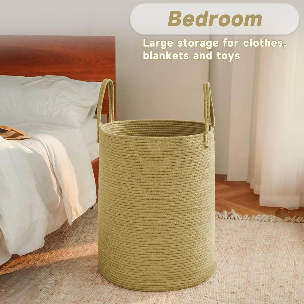 JMvicyroam woven hamper with foldable design for compact storage in small rooms