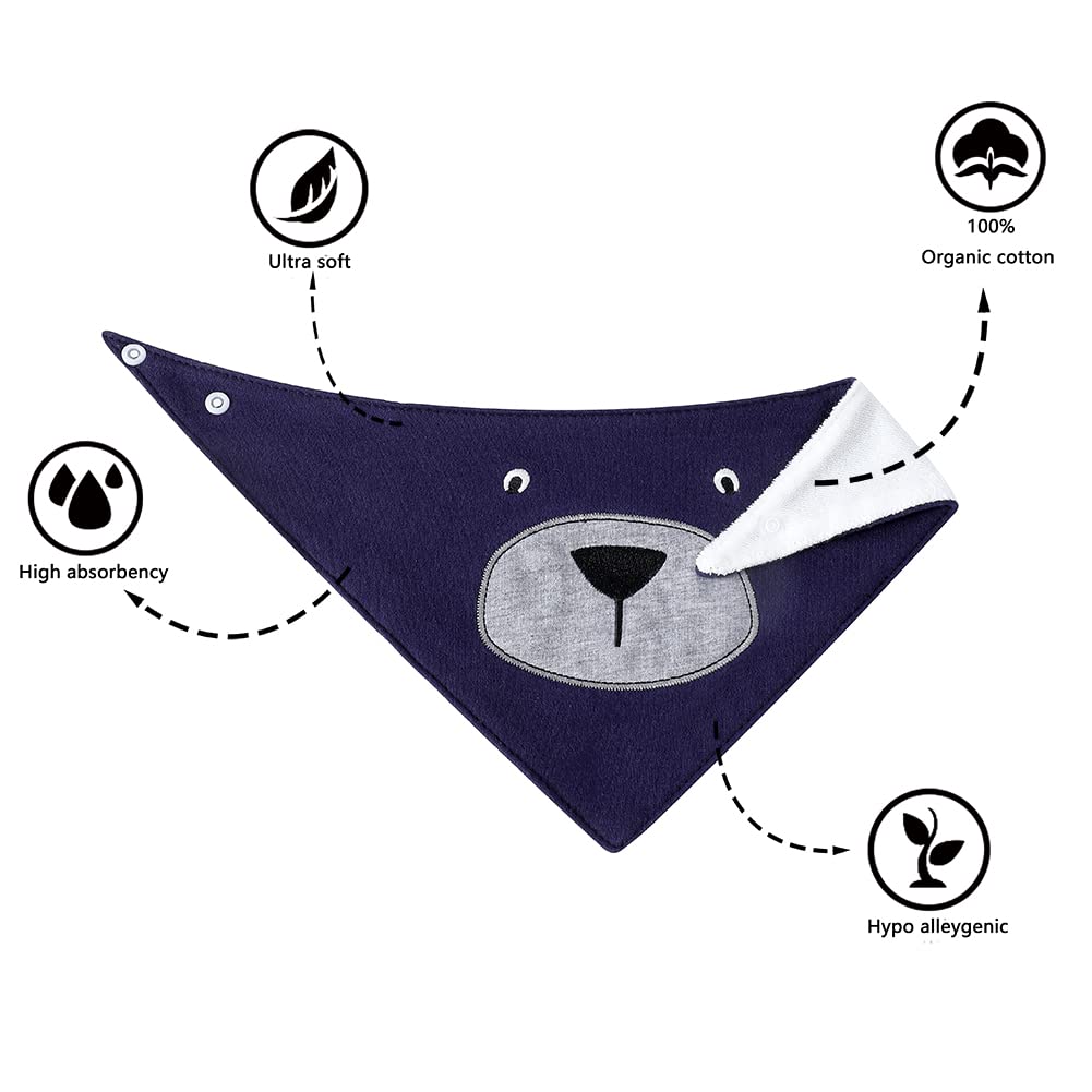 JN&LULU adjustable snaps bibs, easy care for growing babies