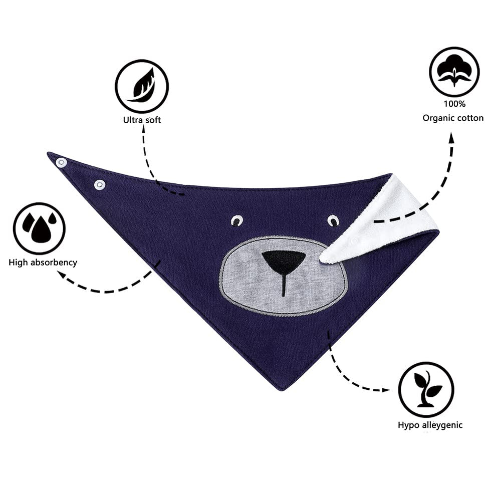 JN&LULU adjustable snaps bibs, easy care for growing babies