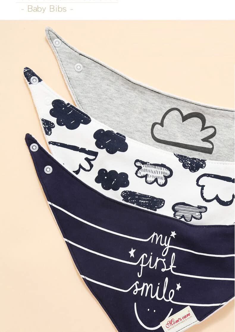 JN&LULU adjustable-snaps bandana bib keeps bib secure as baby grows
