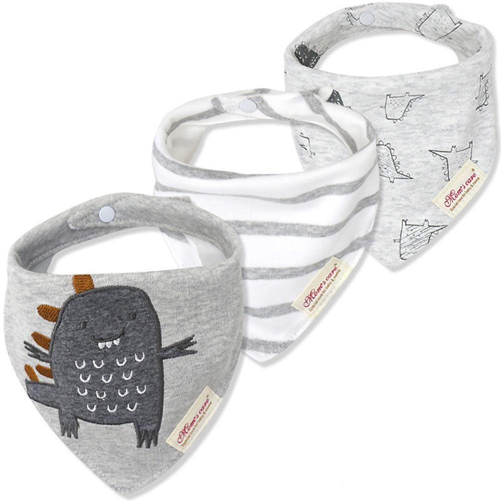 JN&LULU Dino baby bibs pack of 3 keeps outfits clean during drool moments