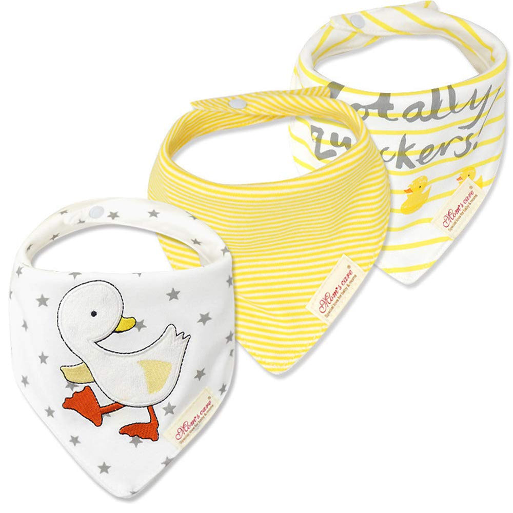 JN&LULU Star Duck bibs pack for drool-friendly meals and easy outfit changes