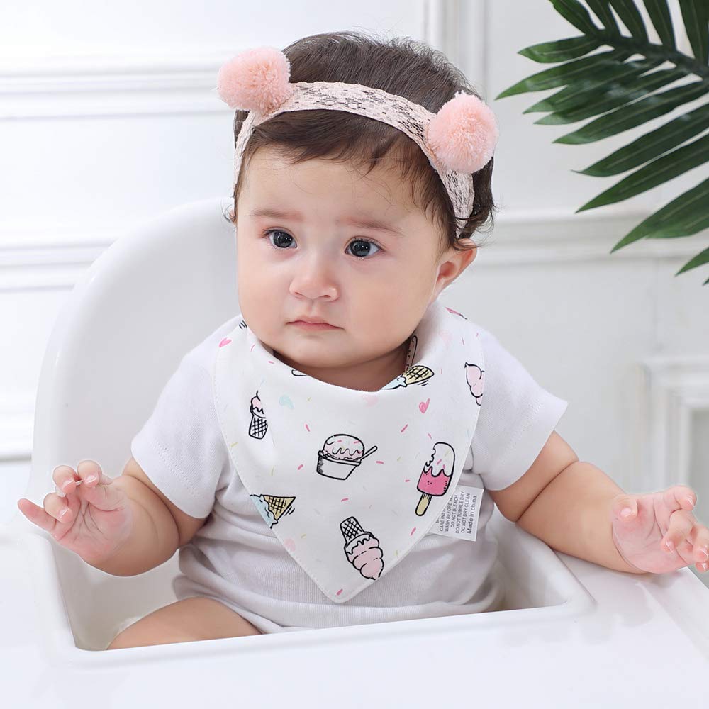 JN&LULU adjustable snaps bandana bibs stay in place during feeding and play