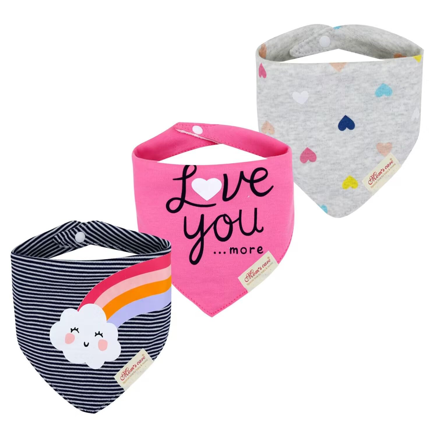 JN&LULU rainbow bandana bib keeps drool away and outfits clean for newborns.