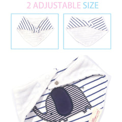 JN&LULU bib with adjustable snaps grows with baby.