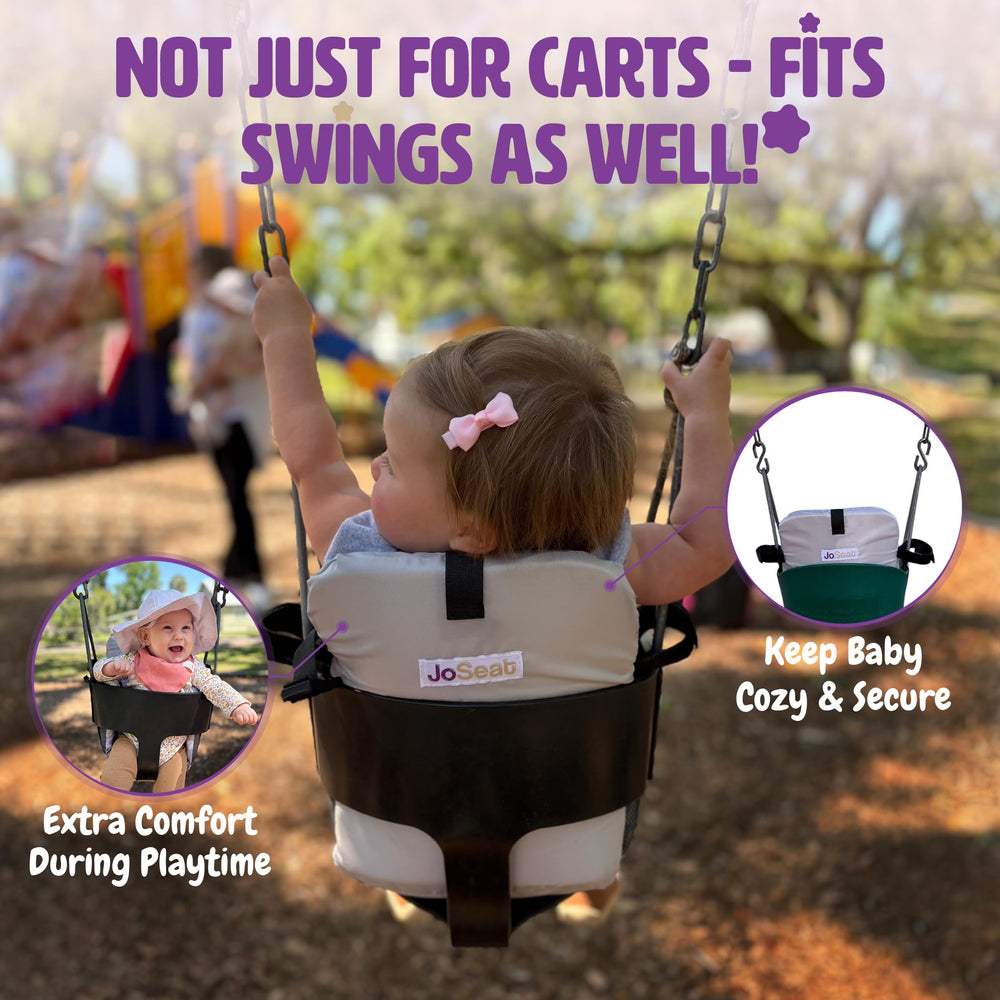 JoSeat cart cover doubles as a shield during meals for peace of mind.