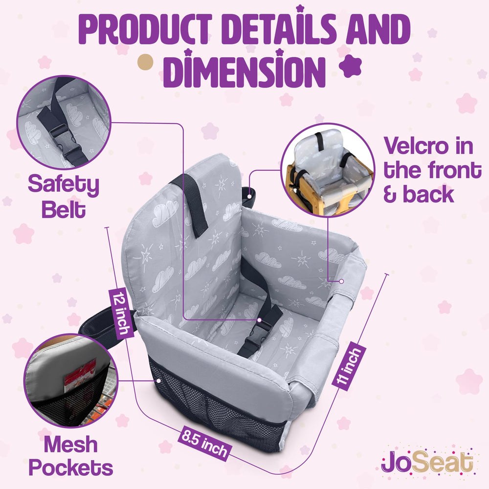 JoSeat portable foldable design travels light and stores easily.