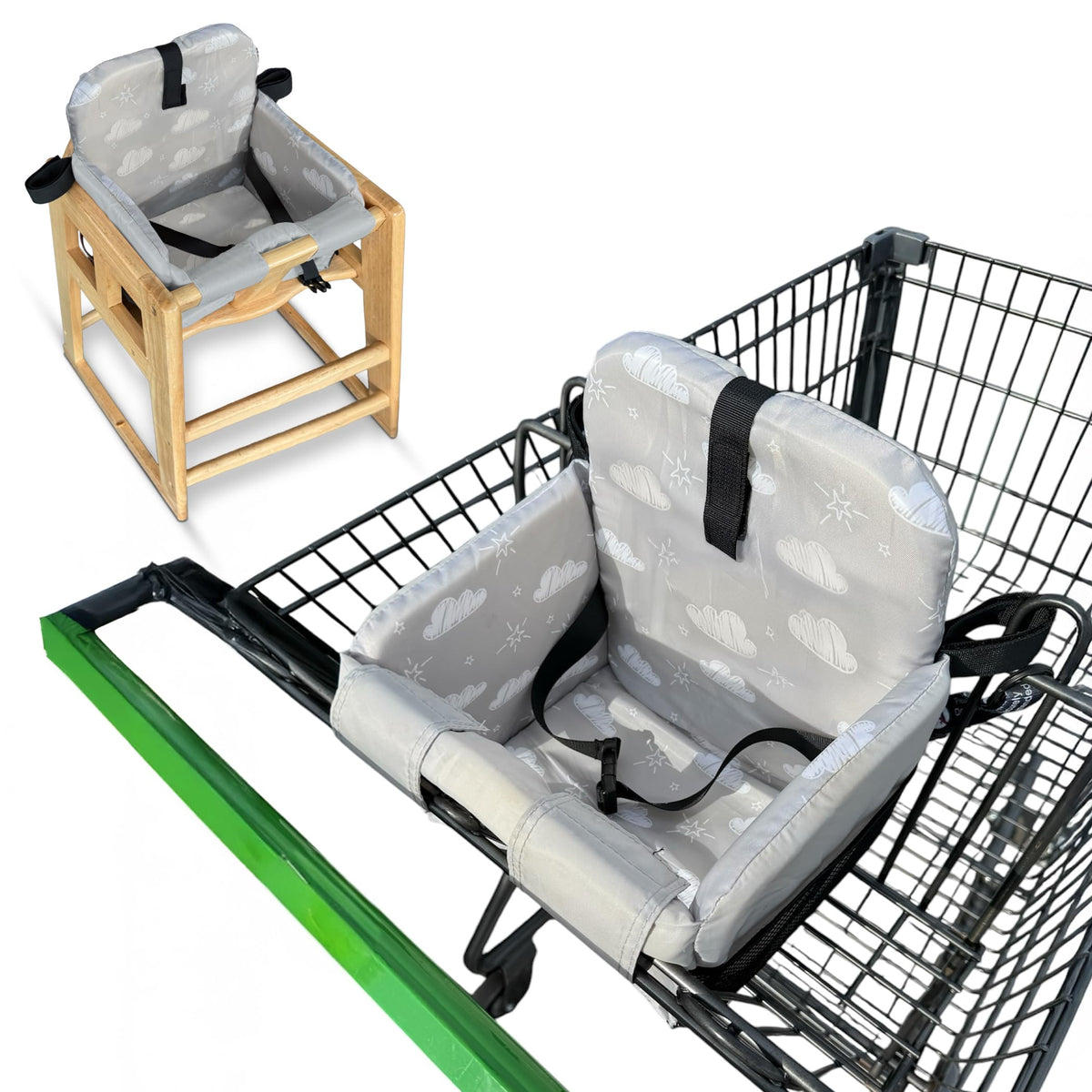JoSeat shopping cart cover maintains hygiene with soft fabric for on the go use.