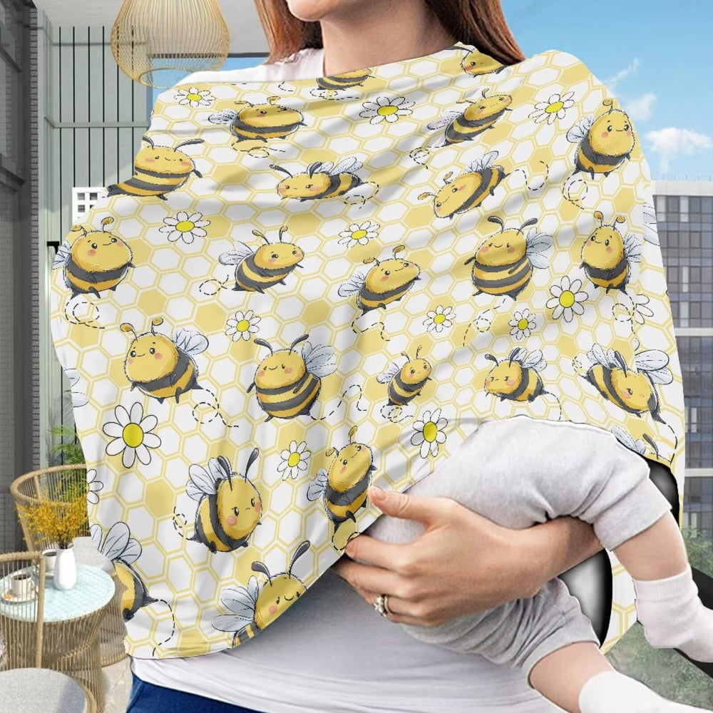 JOAIFO carseat cover doubles as nursing scarf for convenient feeding.