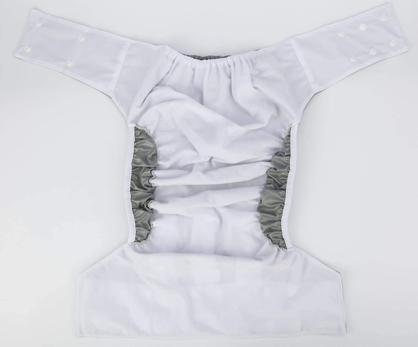 JOBEBE grey diaper cover with elastic leg gussets for leak protection
