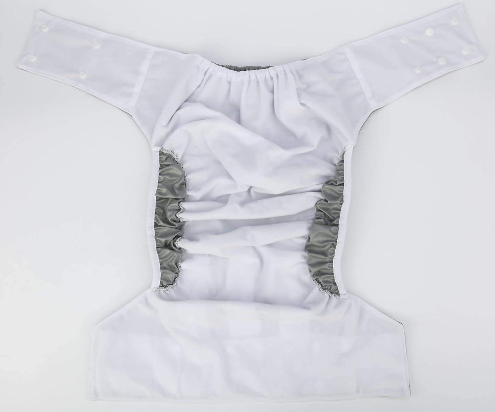 JOBEBE grey diaper cover with elastic leg gussets for leak protection
