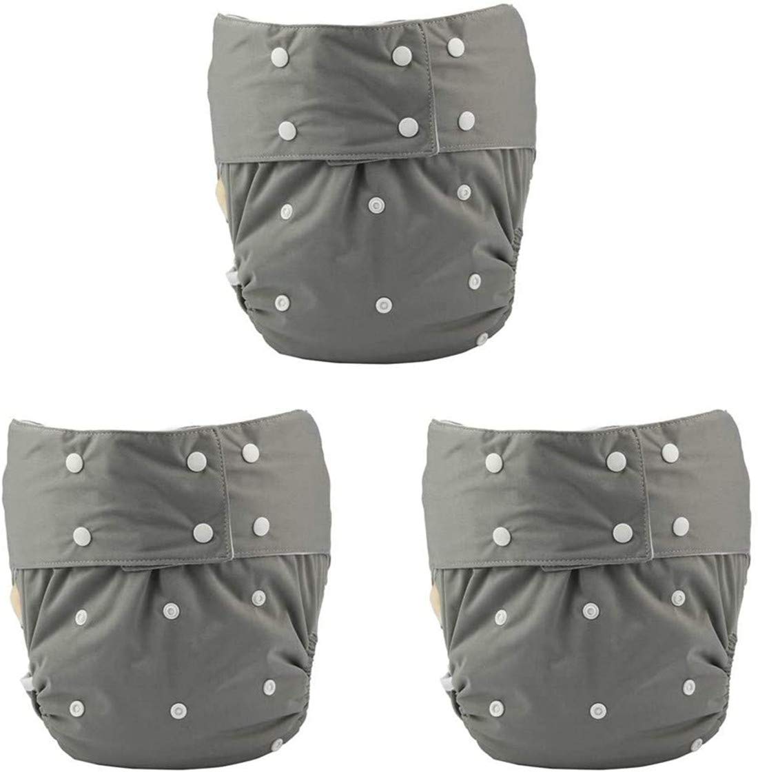 JOBEBE grey diaper cover 3-pack folded for discreet wear