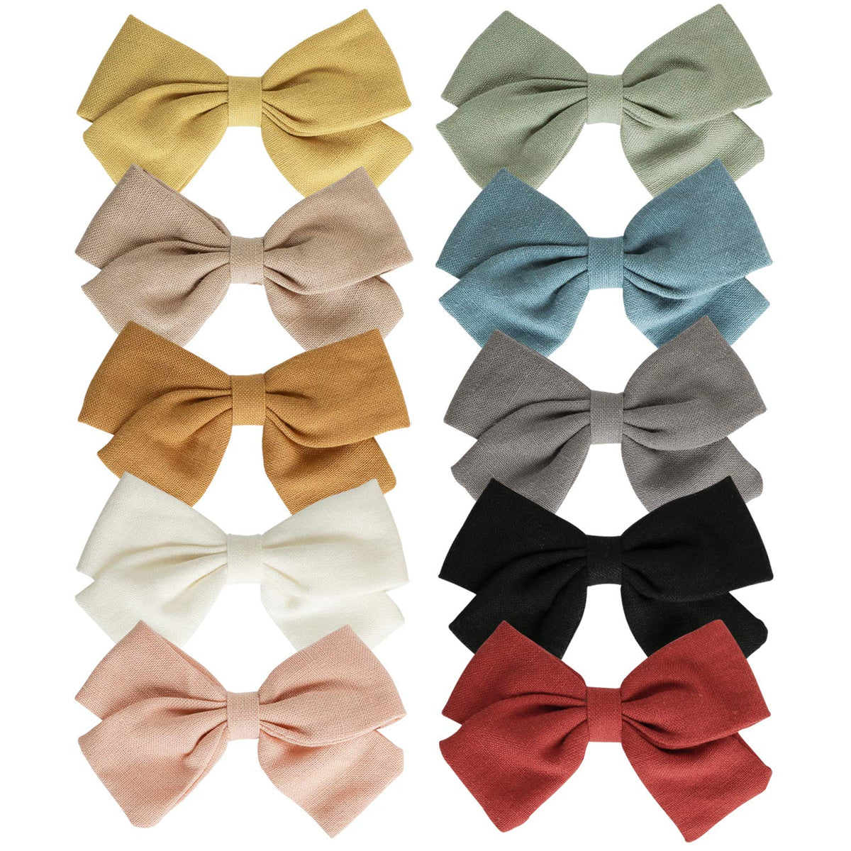 JoCoDesigns baby girl hair clips 10-pack close-up in bright colors for versatile outfits.