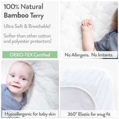 Joey + Joan bamboo viscose terry surface provides soft, quiet comfort for baby.