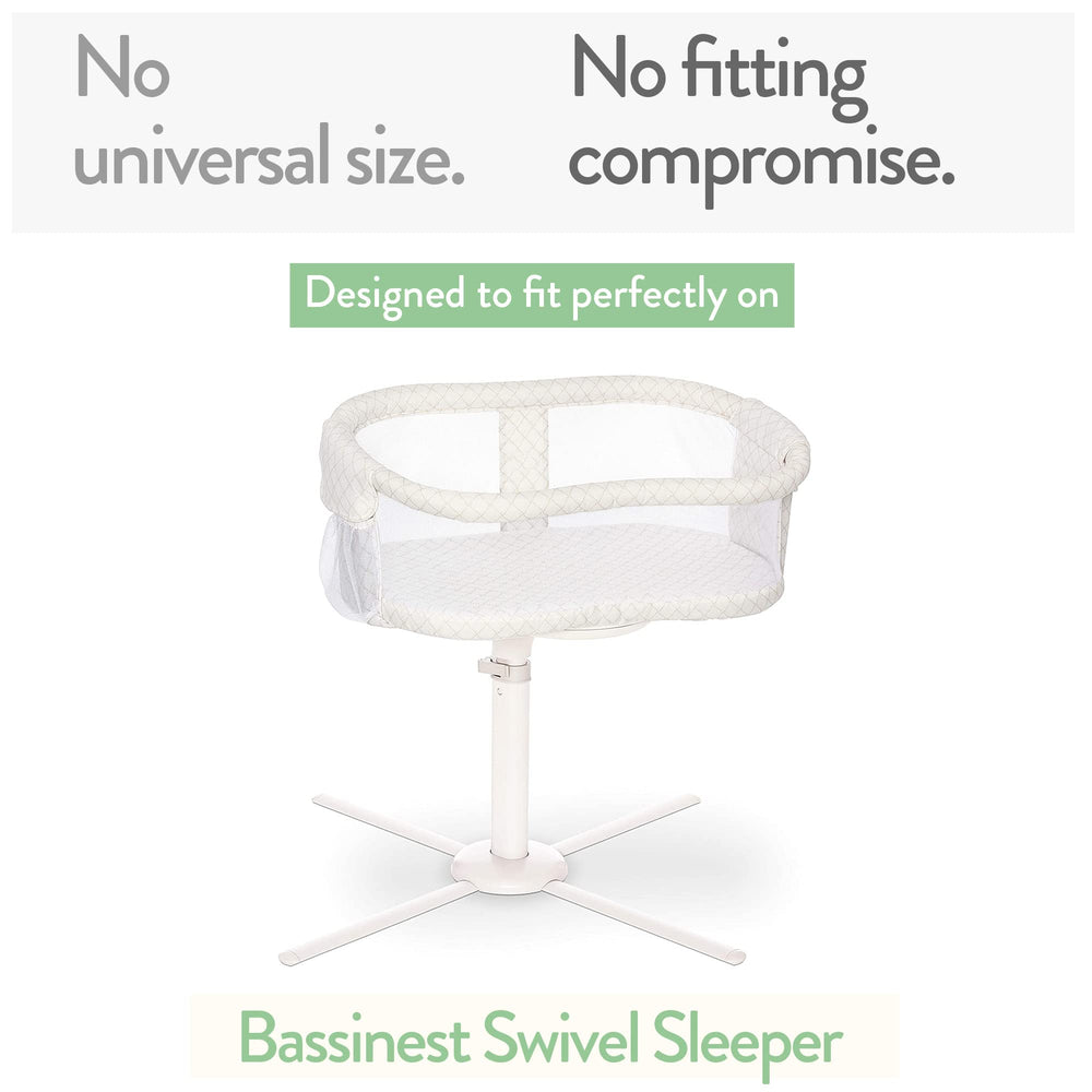 Joey + Joan sheet for Halo Swivel bassinet with easy-fit design and secure hold.