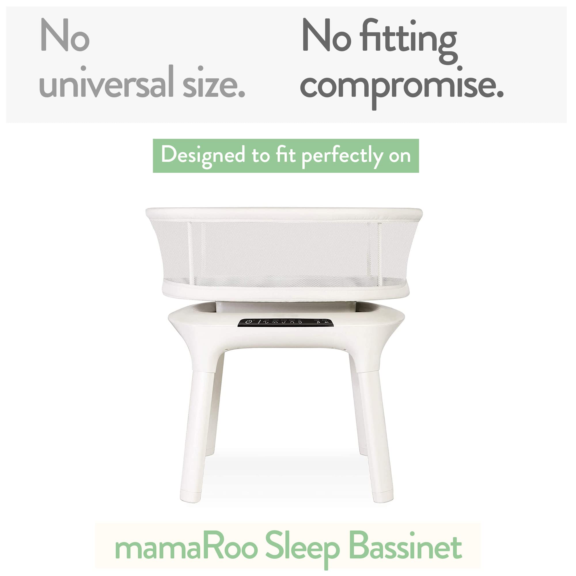 Joey + Joan light-grey 2-pack bassinet sheets provide coordinated nursery styling.