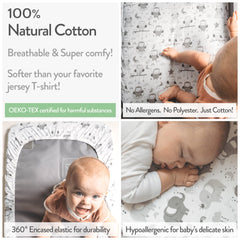 Joey + Joan Jersey Cotton close-up, breathable baby sleep fabric.