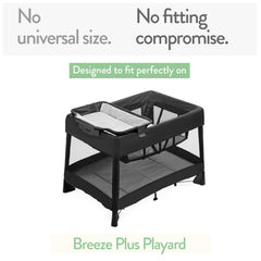 Joey + Joan Breeze Plus compatibility ensures secure playard mattress