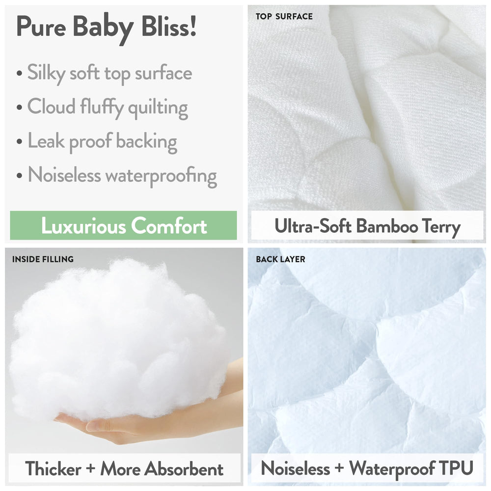Joey + Joan fitted elastic design ensures a secure, snug fit on the bassinet pad.
