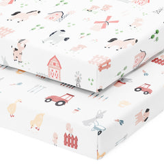 Joey + Joan pack n play sheets serenity soft jersey cotton for gentle sleep and easy care