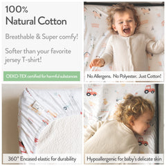 Soft jersey cotton fabric from Joey + Joan for breathable sleep surface