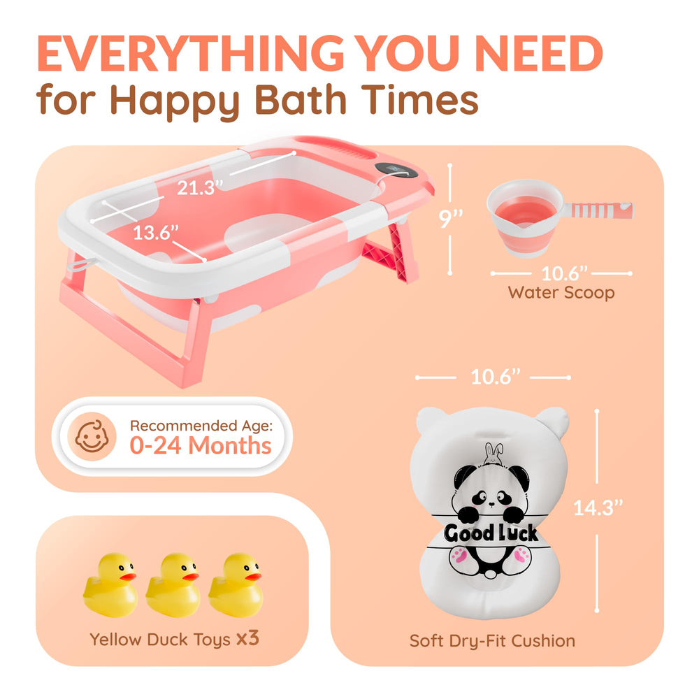 Joffi Baby tub with heat-sensitive drain plug for controlled water release