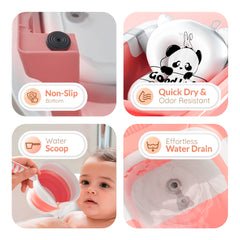 Joffi Baby collapsible tub featuring a scoop for easy handling